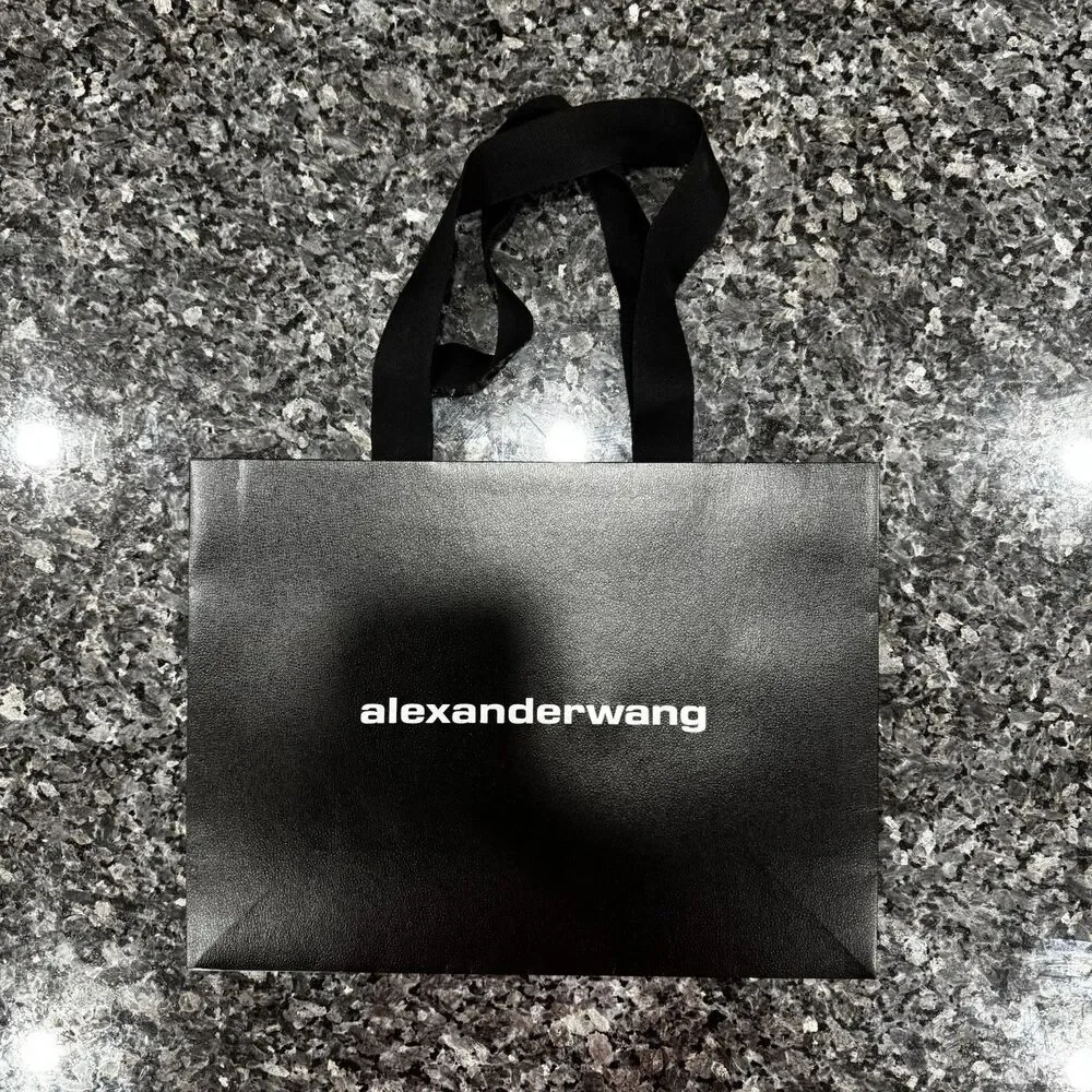 Alexander Wang Black Shopping Gift Empty Paper Bag 16 x 12 x 6
